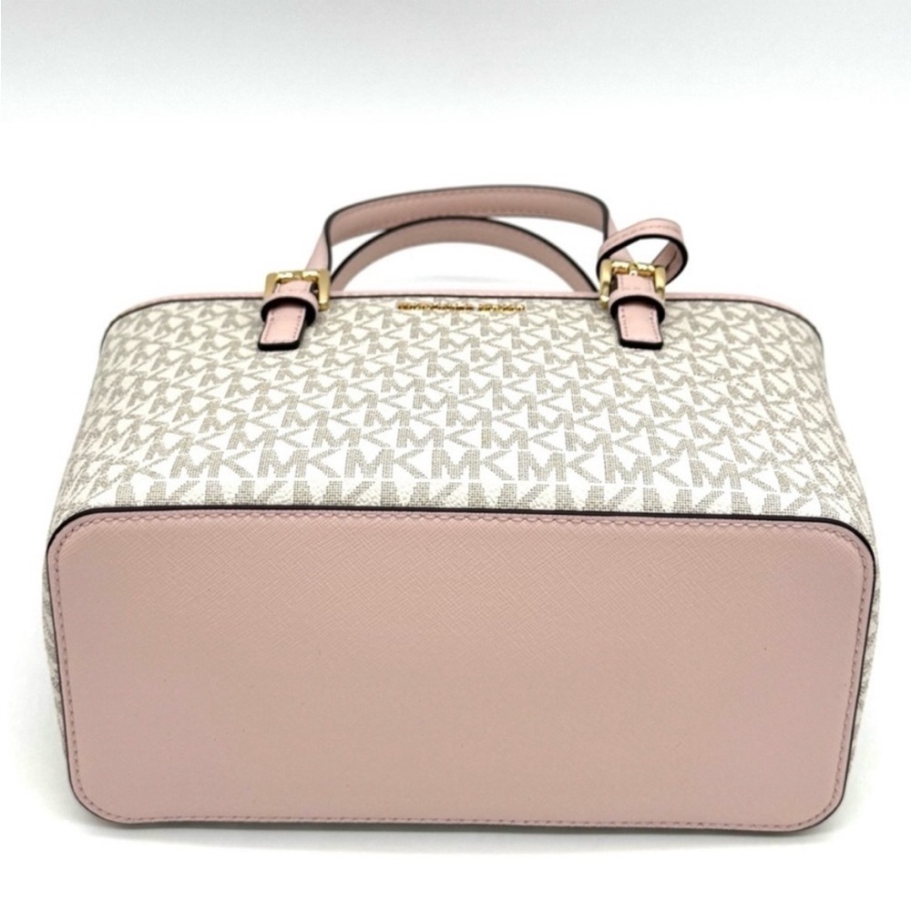 Michael Kors Jet Set Travel Extra-Small Logo Top-Zip Tote Bag Powder Blush Multi - Picture 6 of 9